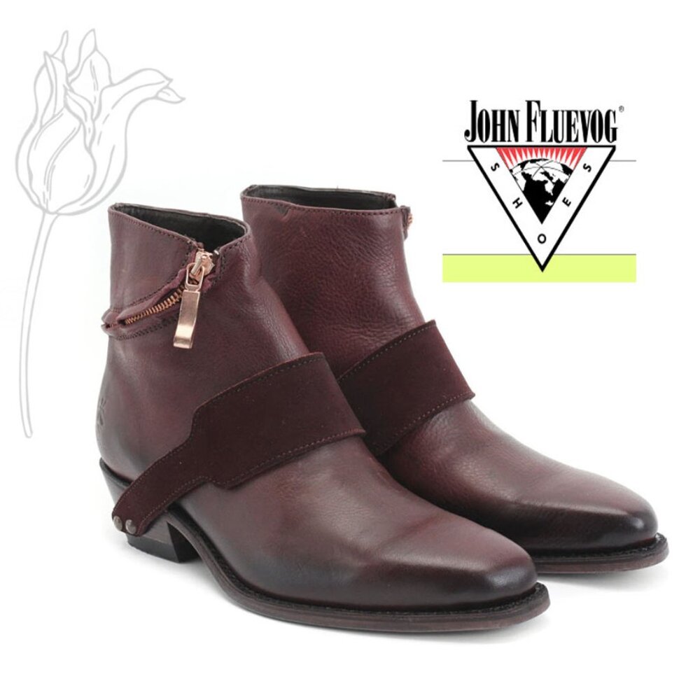 John Fluevog Ruth Debbie Short Spiral-Zip Boot